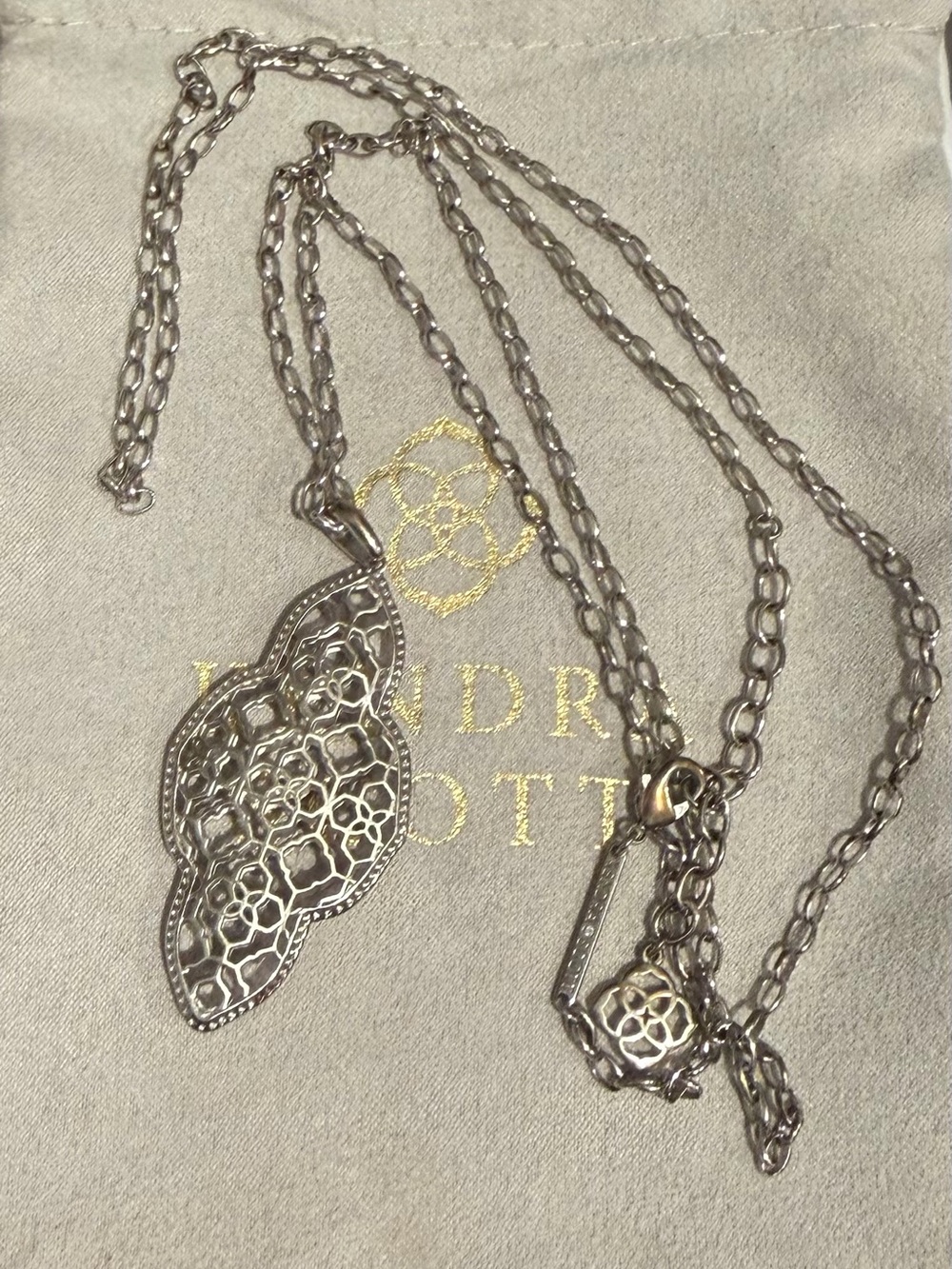 Kendra Scott Silver Filigree Necklace
